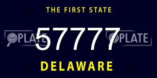 57777 Delaware License Plate