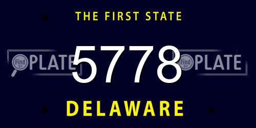 5778 Delaware License Plate