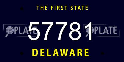 57781 Delaware License Plate