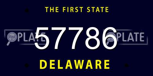 57786 Delaware License Plate