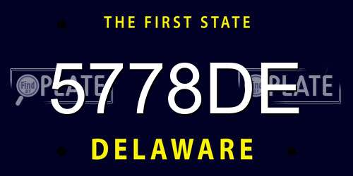 5778DE Delaware License Plate