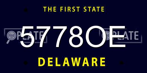 5778OE Delaware License Plate