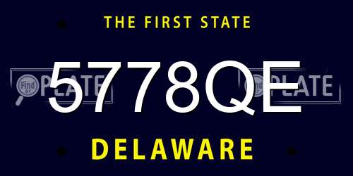 5778QE Delaware License Plate