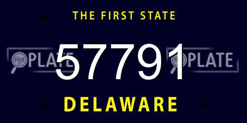 57791 Delaware License Plate