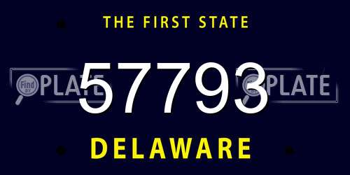 57793 Delaware License Plate