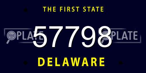 57798 Delaware License Plate