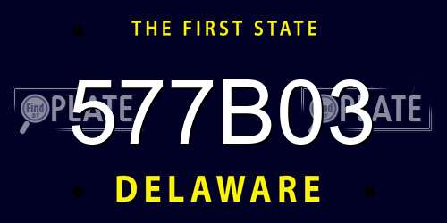 577B03 Delaware License Plate