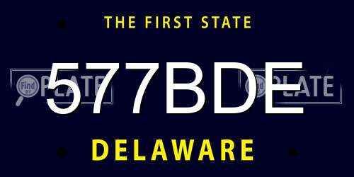 577BDE Delaware License Plate