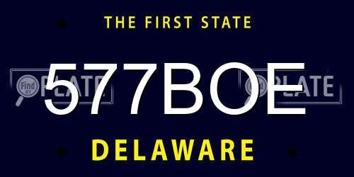577BOE Delaware License Plate
