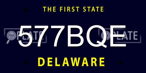 577BQE Delaware License Plate