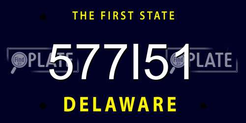 577I51 Delaware License Plate