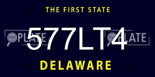 577LT4 Delaware License Plate