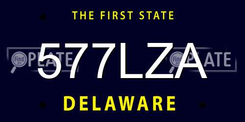 577LZA Delaware License Plate