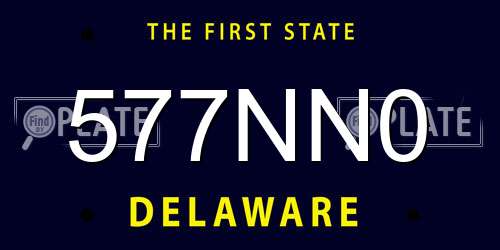 577NN0 Delaware License Plate