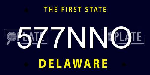 577NNO Delaware License Plate