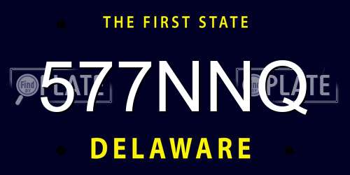 577NNQ Delaware License Plate