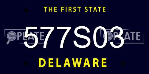 577S03 Delaware License Plate