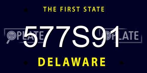 577S91 Delaware License Plate