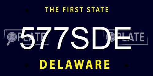 577SDE Delaware License Plate