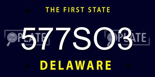 577SO3 Delaware License Plate