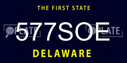 577SOE Delaware License Plate
