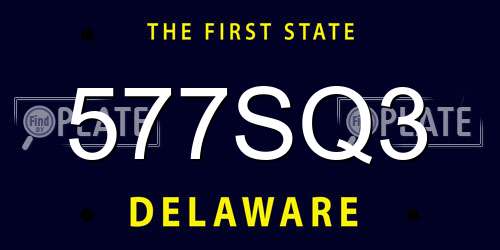 577SQ3 Delaware License Plate