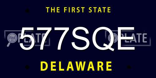 577SQE Delaware License Plate