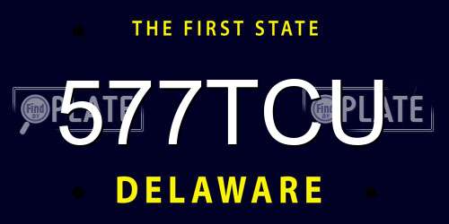 577TCU Delaware License Plate