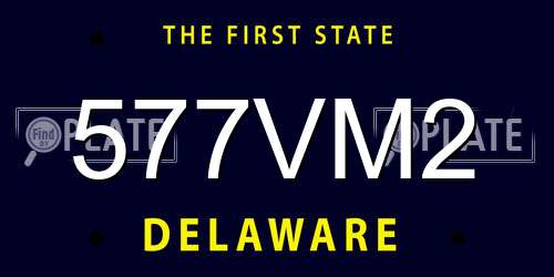 577VM2 Delaware License Plate