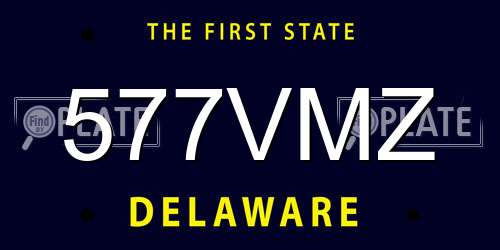 577VMZ Delaware License Plate