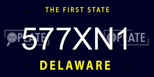 577XN1 Delaware License Plate