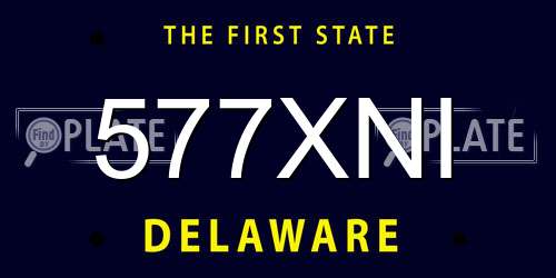 577XNI Delaware License Plate