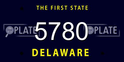 5780 Delaware License Plate