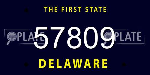 57809 Delaware License Plate
