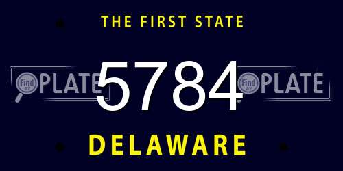 5784 Delaware License Plate