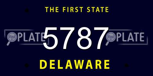5787 Delaware License Plate