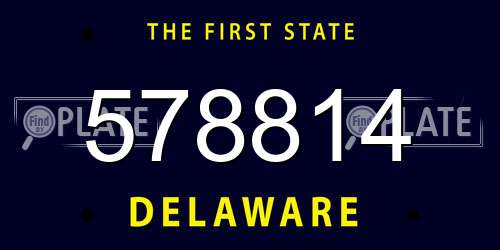 578814 Delaware License Plate