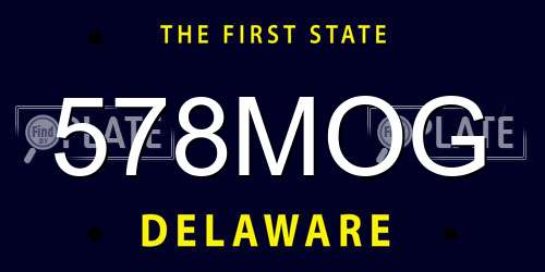 578MOG Delaware License Plate