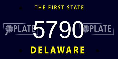 5790 Delaware License Plate