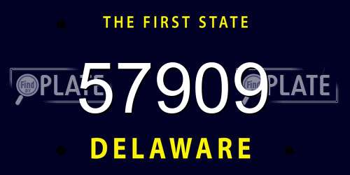57909 Delaware License Plate