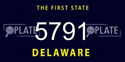 5791 Delaware License Plate