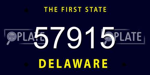 57915 Delaware License Plate