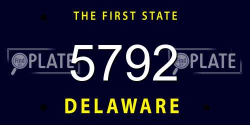5792 Delaware License Plate