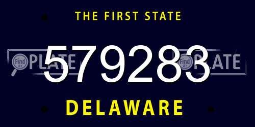 579283 Delaware License Plate