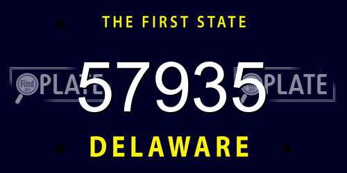 57935 Delaware License Plate