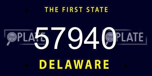 57940 Delaware License Plate
