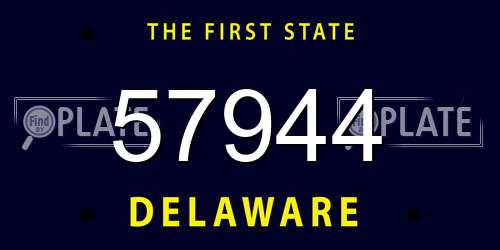 57944 Delaware License Plate