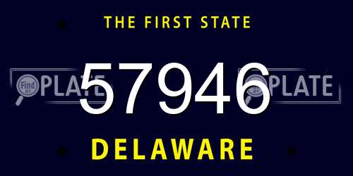 57946 Delaware License Plate