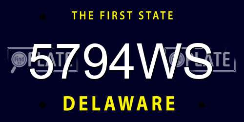5794WS Delaware License Plate