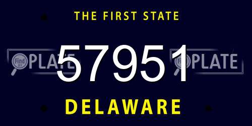 57951 Delaware License Plate
